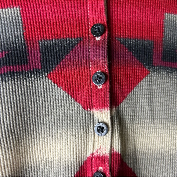 Lauren Ralph Lauren Southwest Aztec Geometric Henley Thermal - Picture 4 of 6